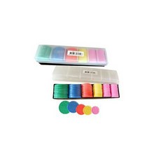 榮冠 籌碼 (小) - 輕巧便攜，耐磨耐用，多用途遊戲籌碼, 1個, 黃(10元)、藍(500元)、綠(1000元)、紅(100元)、粉紅(50元)