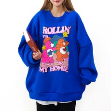 [제니블리] 기모 롤린 빅사이즈 맨투맨 5XL 2COLOR 55~99까지 빅사이즈 오버사이즈 루즈핏 남여공용 홈웨어 박스맨투맨