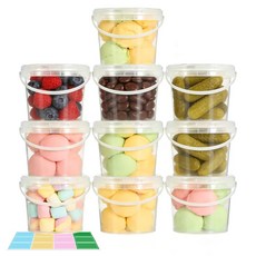 ASEVAT 뚜껑이 있는 10팩 스크류 탑 식품 보관 용기 1.9L(64온스) 주방 식료품 저장실 정리용 2000ml 투명 플라스틱 병 - 밀가루 설탕 쌀 및 슬라임용 건