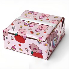 POPO FANCY Pororo 蒸鍍捲筒包裝紙 大 53cm x 12m, 粉紅色, 1個