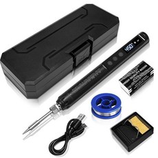 JJXL003 數顯 電烙鐵 維修焊接套裝 便捷式焊錫工具, 1個, JJXL003無線烙鐵-黑色