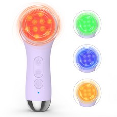 LOMESO 진동클렌저 실리콘 브러시 세안 전동 클렌저 온열 얼굴클렌징기계, 퍼플