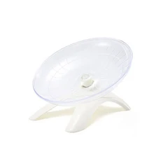 햄스터 쥐 고슴도치 및 기타 작은 애완 동물을위한 1PC 비행 접시 자동 실행 운동 휠, 01 white