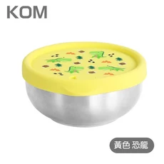 KOM 雙層不鏽鋼矽膠密封兒童碗 (藍色汽車), 1個