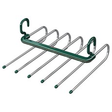 桃園秒出貨 不鏽鋼多層折疊褲架 曬衣收納兩用, 綠金【折疊掛法｜橫掛豎掛皆可】, 1個
