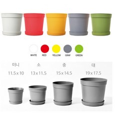 담따칼라화분 분갈이 플라스틱화분 미니.소.중.대, 화이트