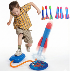 兒童戶外踩踏發射火箭玩具，安全無毒，操作簡單，色彩鮮豔，激發運動潛能, 藍色, 500g, 1套