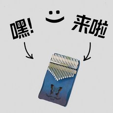 XJG 21音/17音 拇指琴 卡林巴琴 初學者 樂器 附贈品, 1個, 17音箱式 新款藍色妖姬蝴蝶