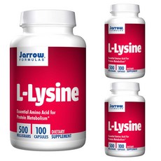 Jarrow FORMULAS 賈羅公式 左旋離胺酸膠囊 500mg, 100顆, 3罐