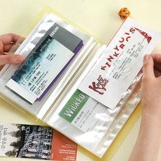 야구 티켓 보관 뮤지컬 전시회 티켓 콜렉트북 스크랩북 밴드형 (64매보관), 02.크림옐로우