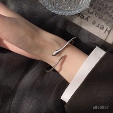 白沙屯媽祖 2025乙巳蛇年 過爐加持 925純銀光身靈蛇形手鐲簡約新款設計小衆開口ins高級網紅手環鐲子 NNOF