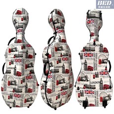 大提琴盒1/2 1/4碳纖維琴盒碳纖維大提琴盒箱子防水抗壓帶輪輕便飛機可託運樂器配件, 1個, 1/2米字旗