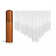 내일마켓 프리미엄 바늘 + 우드 보관통 세트 마이레더툴 다용도 재봉 수선 자동 실끼움, 1개, 월넛