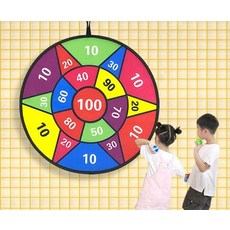 대형 다트판 접이식 게임 놀이 경품추첨 휴대용 스탠딩 다트게임 자석 빨강 다트 세트 양면, 36CM 단면 접이식 100점