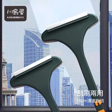 川島屋紗窗清潔刷，台灣現貨，長柄除塵刷，玻璃刮刀，靜電除塵刷，窗戶清潔, 1個, 白綠 【16*46cm】, 白綠