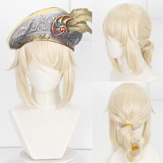 艾格瓦爾登 淺金Cosplay假髮，第五人格角色扮演動漫假髮整頂式, 1個, 畫家比例 艾格瓦爾登cos假髪,特調淺金【升級高溫絲】