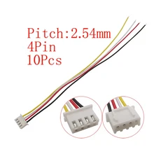 10Pcs 마이크로 JST XH 2.54mm 피치 2/3/4/5/6 핀 수 플러그/XH2.54 암 소켓 연장 리드 와이어 케이블 커넥, 09 10Pcs 4Pin-J