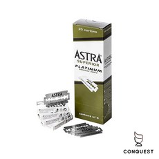 CONQUEST ASTRA Superior Platinum 極致白金版雙刃安全刮鬍刀片(100片), 100, 1個