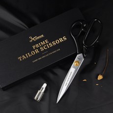 JSTrading 유니크 프라임 재단가위 왼손 재단 원단 가죽 전문가용 가위, 10인치(왼손용), 1세트