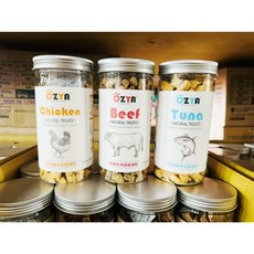 OZYA 奧力亞 100%凍乾 寵物凍乾 天然無添加 酥脆口感 寵物零食, 1個, 奧力亞罐裝凍乾,草飼牛肉 80g