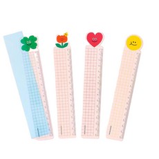 4P 휘어지는자 책읽기 밑줄 구부러지는자 독서자 15센치 자 독서용 줄긋기 15센티, 4개