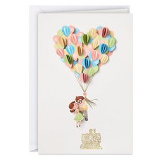 Hallmark 시그니처 디즈니/픽사 업 기념일 카드 커플용 (하트 풍선) 237301