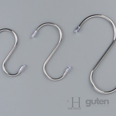 더휴즈 스텐 S자 고리 3종 메탈 후크 넥타이 모자 스카프 가방걸이 S고리, 중, 실버, 1개