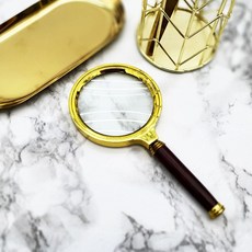 금테 돋보기 L 골드 확대경 엔틱 레트로 탐정 소품 렌즈, 1개, 기본1