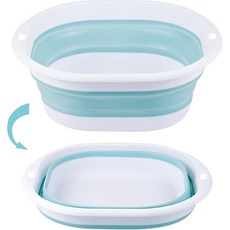 접이식 싱크대 2.7리터 세척볼 휴대용 볼 캠핑용 세척통 공간 절약 캠핑 주방 가정용 파랑, 파란색