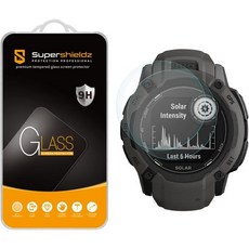 Supershieldz (2개입) Garmin Instinct 2X Solar 전용 강화유리 화면 보호필름 긁힘 방지 기포 없음, Supershieldz (2개입) Garmin Inst