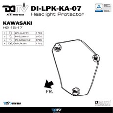 DIMOTIV DI-LPK-KA-07 頭燈保護片 KAWASAKI H2 15-17 專用，有效保護頭燈，提升運動風格, 螢光藍, 1個