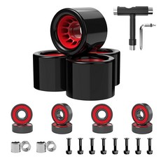 스케이트보드 휠 70mm 60mm 80a T 툴 ABEC9 베어링 스페이서 크루저 4팩 포함 2996057, 60mm Wheels with T tool