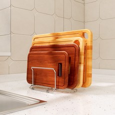 하이롱송 304 스테인리스 스틸 주방 도마꽂이 도마 거치대, 1개, 실버 4칸