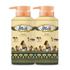 샤워때비누 화산송이 화이트 머스크향, 500ml, 2개