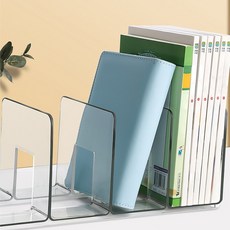 책꽂이 4칸분리 투명아크닐 책상 정리함 H979, 단품