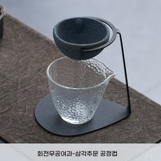 다관 보리차 우리기 무공형 무공 받침대 필터, Q. 회전식 필터 + 삼각형 망치 컵