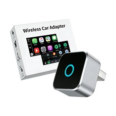 CABULE 차량용 미니 무선 안드로이드 오토 카플레이 2in1 어댑터, 블랙, 1개