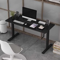 수동 모션데스크 스탠드 작업대 조절 에어컨 테이블 다리 리프트, 블랙 뒤집어진 프레임+화이트 패널