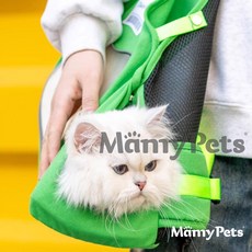 Ｍamy Pets 簡約外出透氣安全遛貓斜挎包 寵物外出包 貓咪包 可調節, 清新綠, 1個