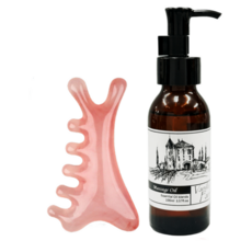 香草農場 美胸型輕質按摩油 搭配四合一刮痧板 台灣製造 清爽快速吸收 適用按摩刮痧, 1個, 100ml