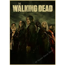 워킹 데드 포스터 Rick Grimes/Daryl Dixon 인쇄 공포 TV 쇼 빈티지 홈 룸 아트 벽 장식 복고풍 그림, 02 A4, 30 4