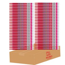 지구화학 채점용 빨간색 색연필 투명이색연필 60자루, 1색, 60개