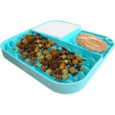 개와 고양이를 위한 FnPti 핥기 매트 슬로우 피더 볼 불안감 80개의 미끄럼 방지 흡입 컵과 걸이 구멍으로 BPA 프리 실리콘 패드 건조습식 청소하기 쉽고 식기세척기 및 냉동고