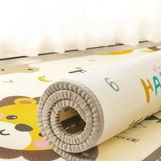 嬰兒爬行墊 遊戲地墊 雙面可摺疊 加厚防摔兒童泡沫地墊, 升級加厚1.5CM-圖案隨機,90*180cm/可以咬的爬行墊