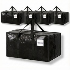 아크배라 튼튼한 이사박스 이사가방 특대형 이불가방 90L, 5개, 블랙