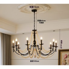 華燈惠 歐式復古吊燈 客廳燈 美式輕奢燈飾 餐廳臥室燈 北歐風格家用裝潢燈, 10頭-直徑105cm,燈泡需加購