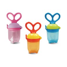 Vibebe 蔬果吮咬趣 食品級矽膠安全材質 寶寶輔食器固齒器 咬咬樂訓練棒, 1個, 2入(藍+粉)