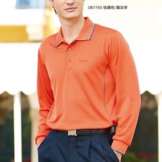 RATOPS 瑞多仕 男款長袖POLO衫 DB7750 桔磚紅/鐵灰綠 透氣排汗抗UV