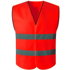 하이라이트 벨크로 베이직 안전조끼, 레드, 1개