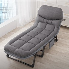 KURUA 무설치 낮잠 접이식침대 6단계 조정 대형 휴대용 야전침대 소음 없고 접이식 싱글침대, 그레이